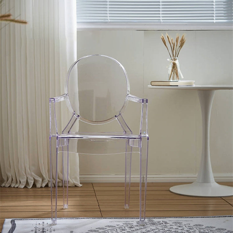 Scandinavian Plastic Dining Chairs Open Back Home Dining Side Chair