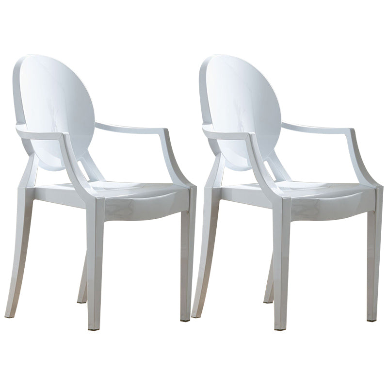 Scandinavian Plastic Dining Chairs Open Back Home Dining Side Chair