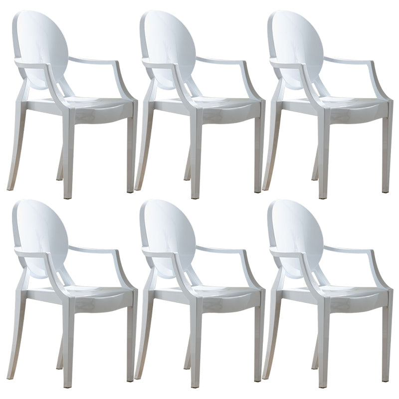 Scandinavian Plastic Dining Chairs Open Back Home Dining Side Chair