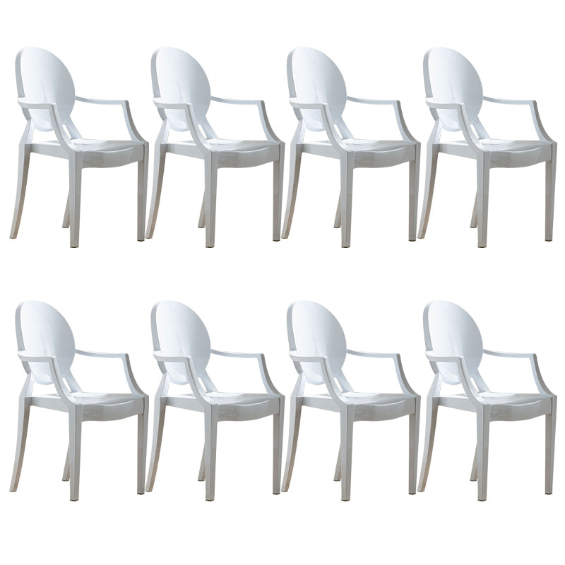 Scandinavian Plastic Dining Chairs Open Back Home Dining Side Chair