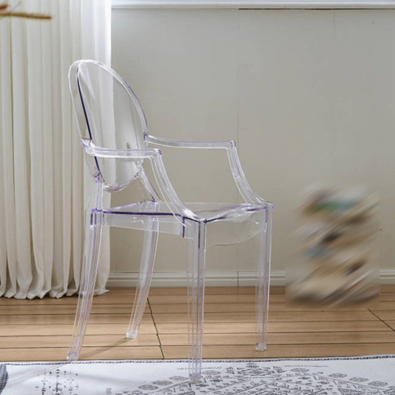 Scandinavian Plastic Dining Chairs Open Back Home Dining Side Chair
