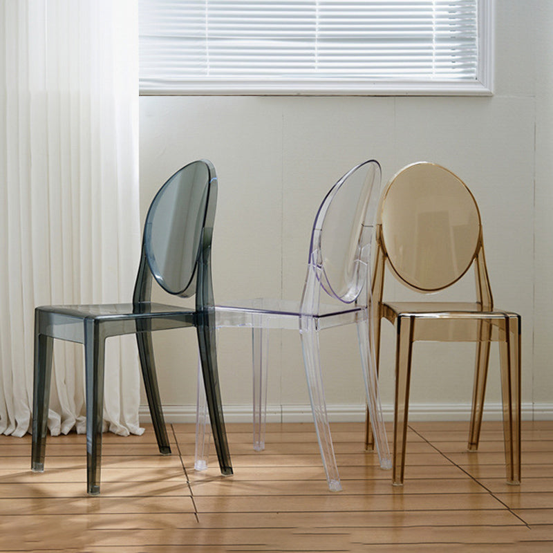 Scandinavian Plastic Dining Chairs Open Back Home Dining Side Chair