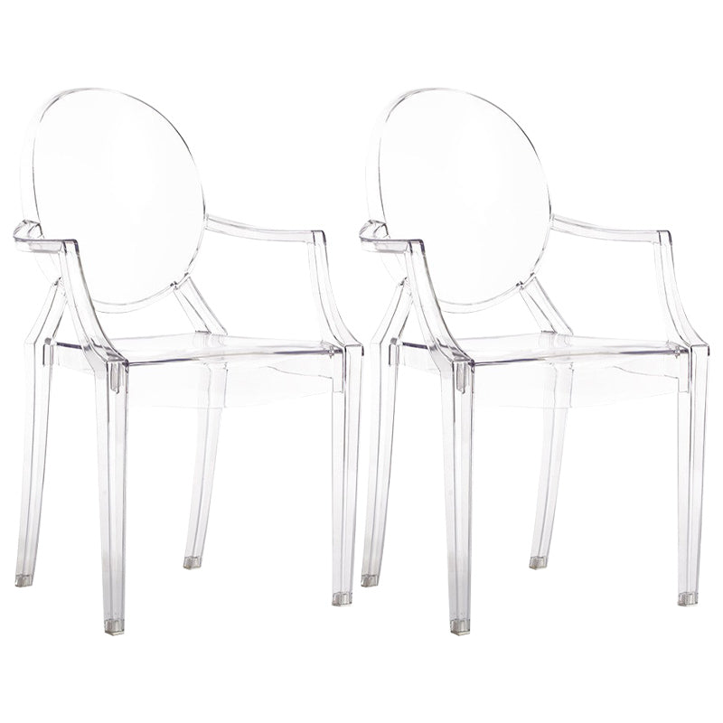 Scandinavian Plastic Dining Chairs Open Back Home Dining Side Chair