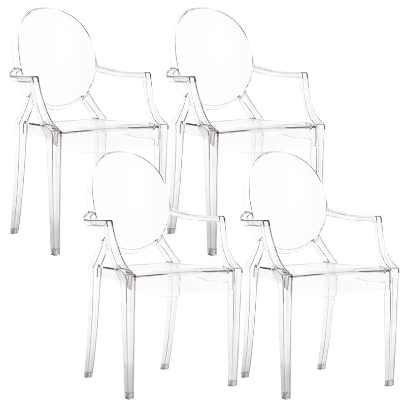 Scandinavian Plastic Dining Chairs Open Back Home Dining Side Chair
