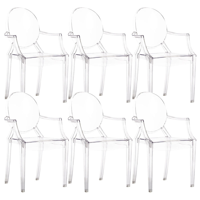 Scandinavian Plastic Dining Chairs Open Back Home Dining Side Chair