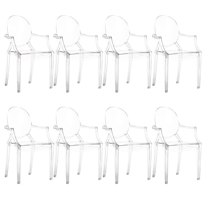 Scandinavian Plastic Dining Chairs Open Back Home Dining Side Chair