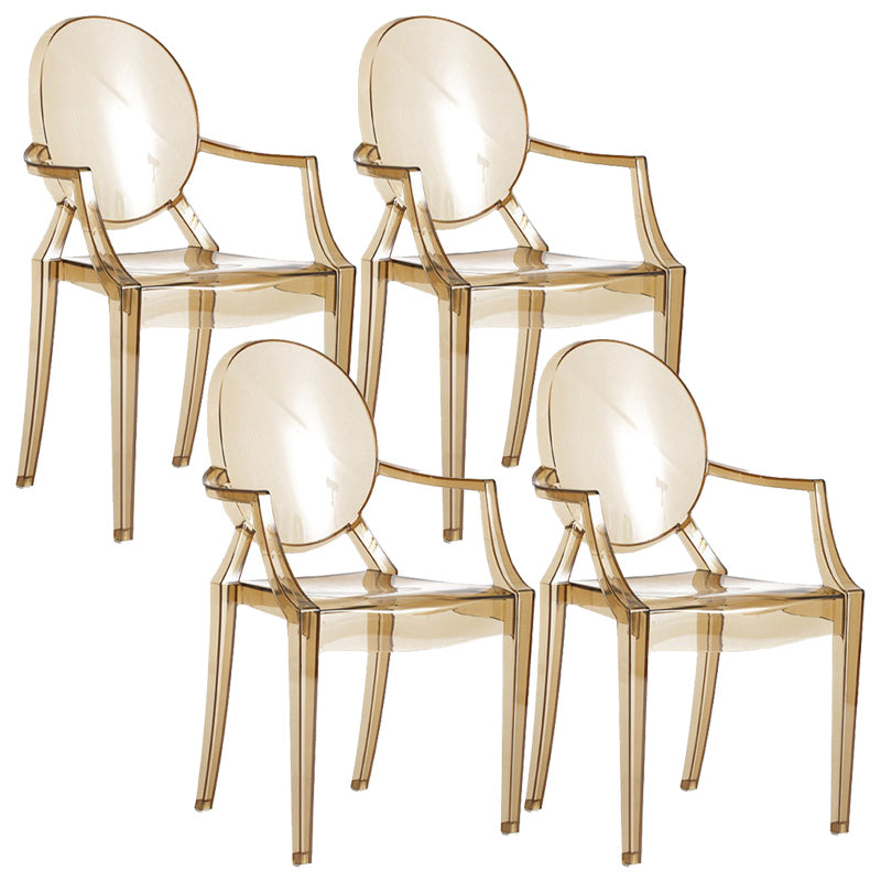 Scandinavian Plastic Dining Chairs Open Back Home Dining Side Chair