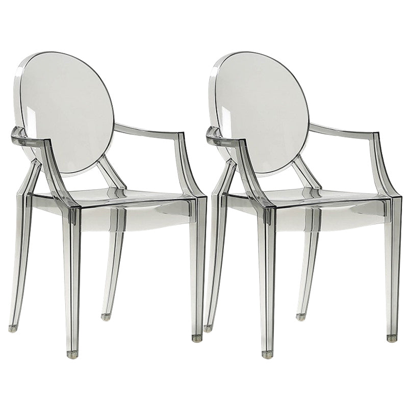 Scandinavian Plastic Dining Chairs Open Back Home Dining Side Chair