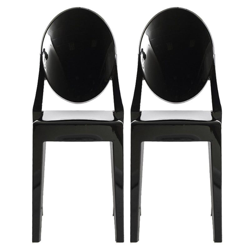 Scandinavian Plastic Dining Chairs Open Back Home Dining Side Chair