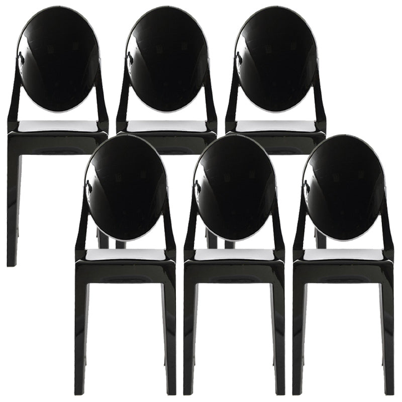 Scandinavian Plastic Dining Chairs Open Back Home Dining Side Chair