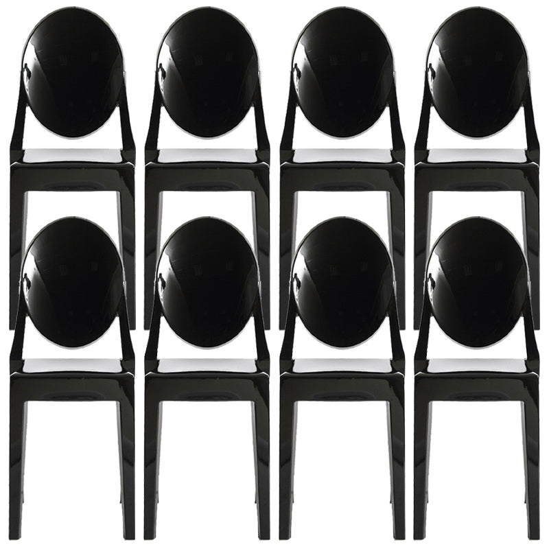 Scandinavian Plastic Dining Chairs Open Back Home Dining Side Chair