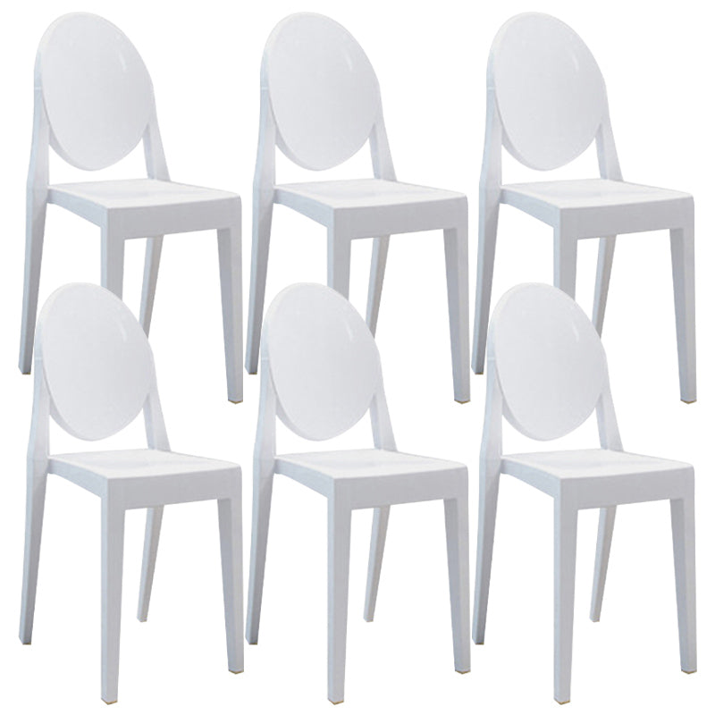 Scandinavian Plastic Dining Chairs Open Back Home Dining Side Chair
