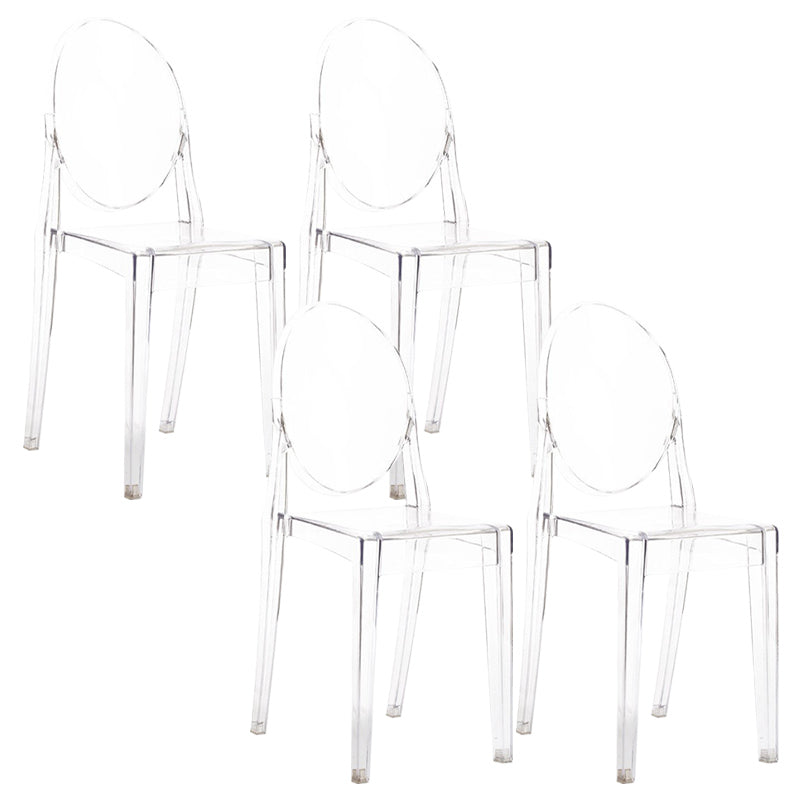 Scandinavian Plastic Dining Chairs Open Back Home Dining Side Chair