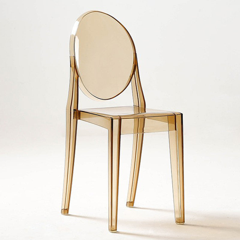 Scandinavian Plastic Dining Chairs Open Back Home Dining Side Chair