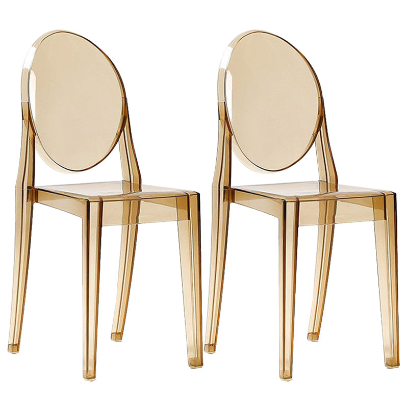 Scandinavian Plastic Dining Chairs Open Back Home Dining Side Chair