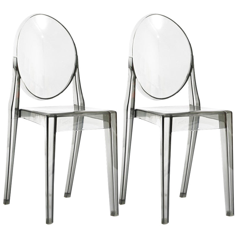 Scandinavian Plastic Dining Chairs Open Back Home Dining Side Chair