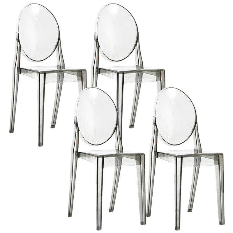 Scandinavian Plastic Dining Chairs Open Back Home Dining Side Chair