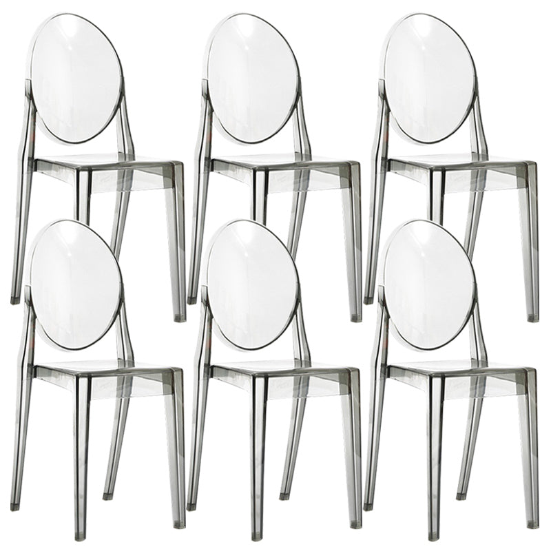 Scandinavian Plastic Dining Chairs Open Back Home Dining Side Chair