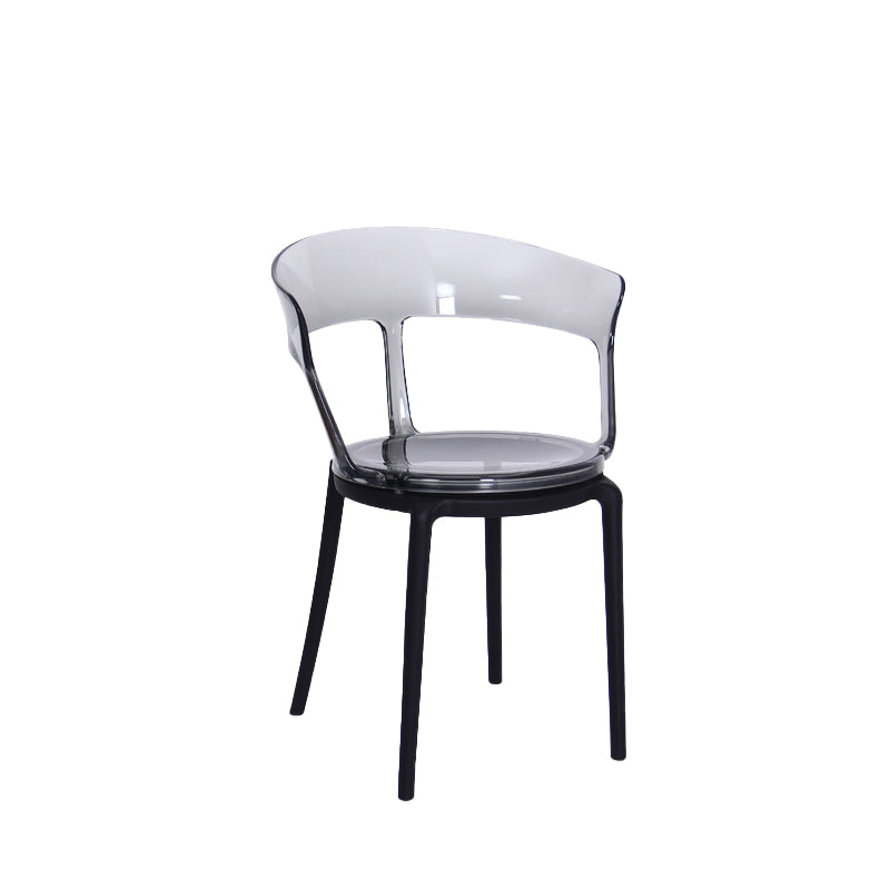 Contemporary Style Arm Chair Open Back Side Plastic Chair for Dining Room