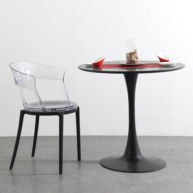 Contemporary Style Arm Chair Open Back Side Plastic Chair for Dining Room