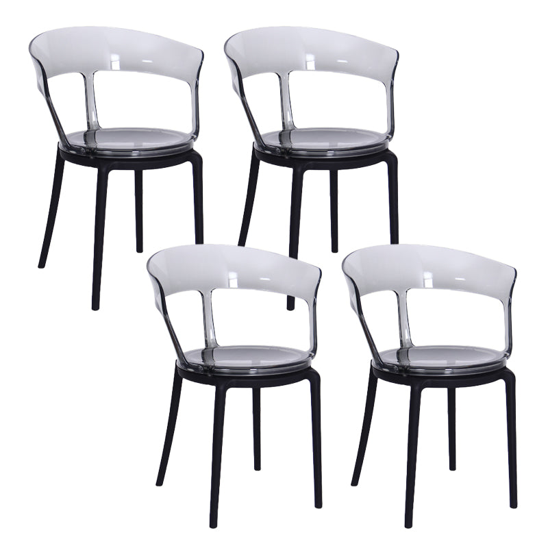 Contemporary Style Arm Chair Open Back Side Plastic Chair for Dining Room