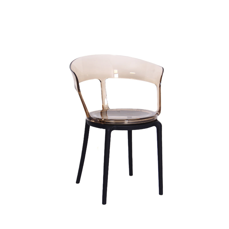 Contemporary Style Arm Chair Open Back Side Plastic Chair for Dining Room