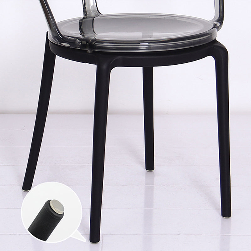 Contemporary Style Arm Chair Open Back Side Plastic Chair for Dining Room