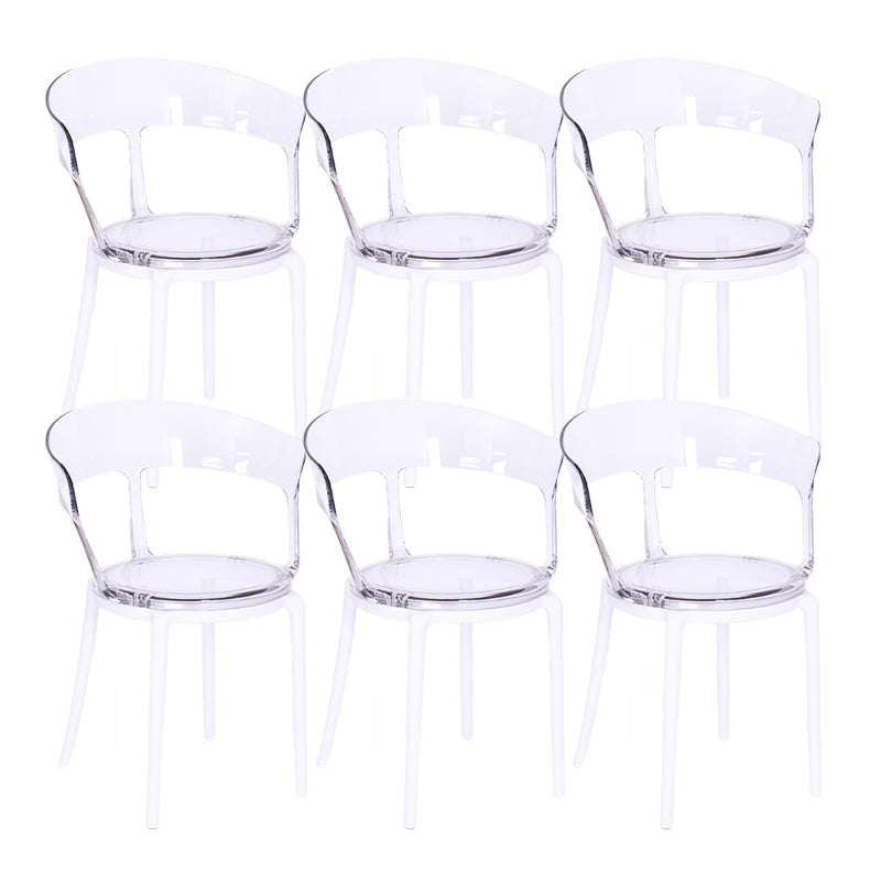 Contemporary Style Arm Chair Open Back Side Plastic Chair for Dining Room