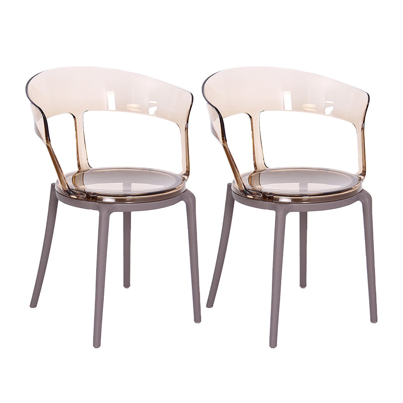 Contemporary Style Arm Chair Open Back Side Plastic Chair for Dining Room