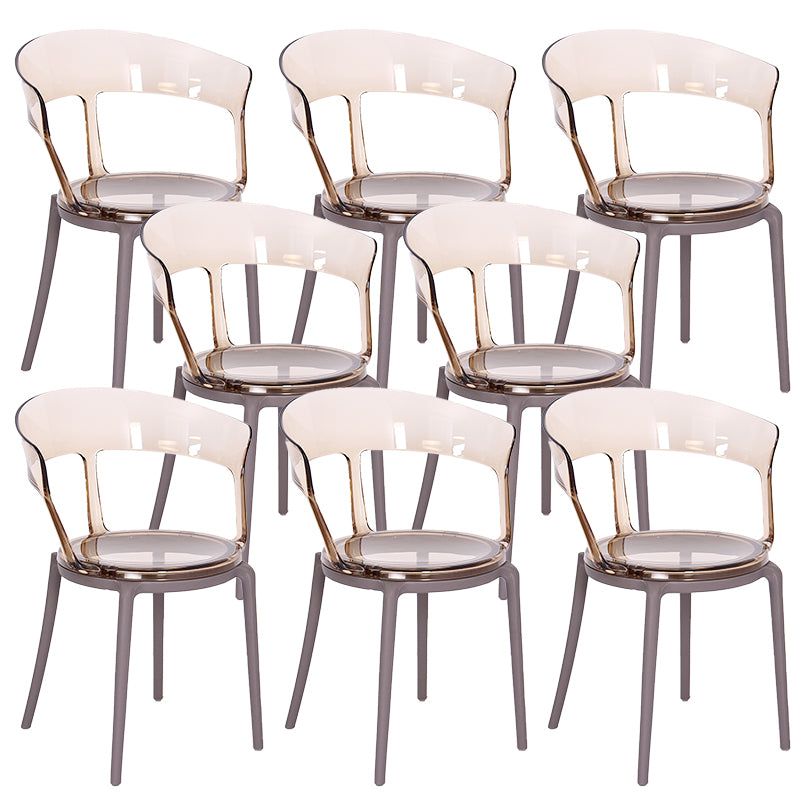 Contemporary Style Arm Chair Open Back Side Plastic Chair for Dining Room