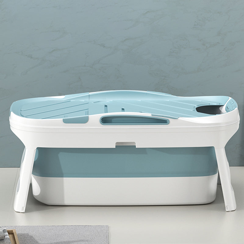 Plastic Rectangular Bath Tub Foldable Soaking Tub with Internal Drain