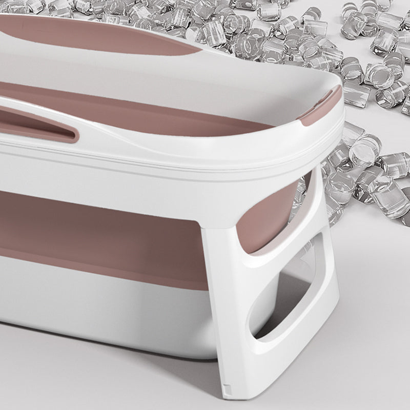 Plastic Rectangular Bath Tub Foldable Soaking Tub with Internal Drain