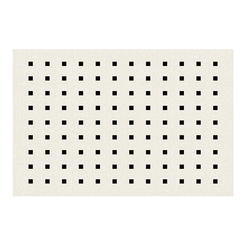 Gray Modern Carpet Polyester Check Pattern Carpet Stain Resistant Carpet for Living Room