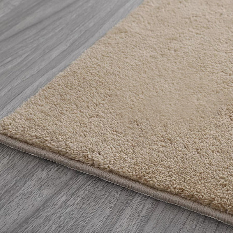 Villus Solid Color Rug Rectangle Shape Stain Resistant Polyester Rug for Home Decor