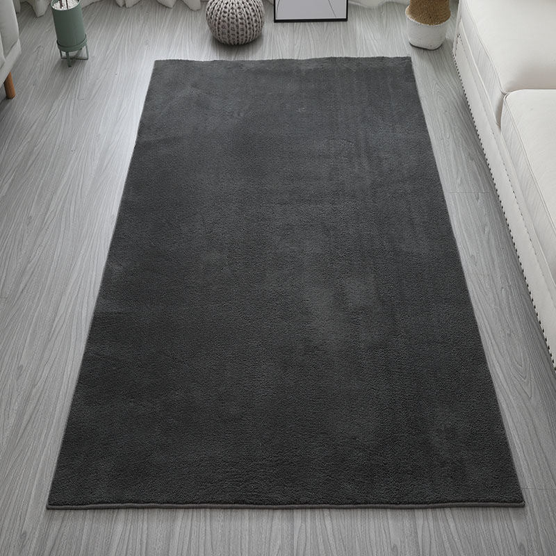 Villus Solid Color Rug Rectangle Shape Stain Resistant Polyester Rug for Home Decor