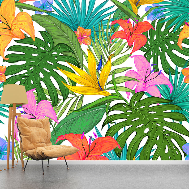 Environment Friendly Mural Wallpaper Tropical Plants Bedroom Wall Mural