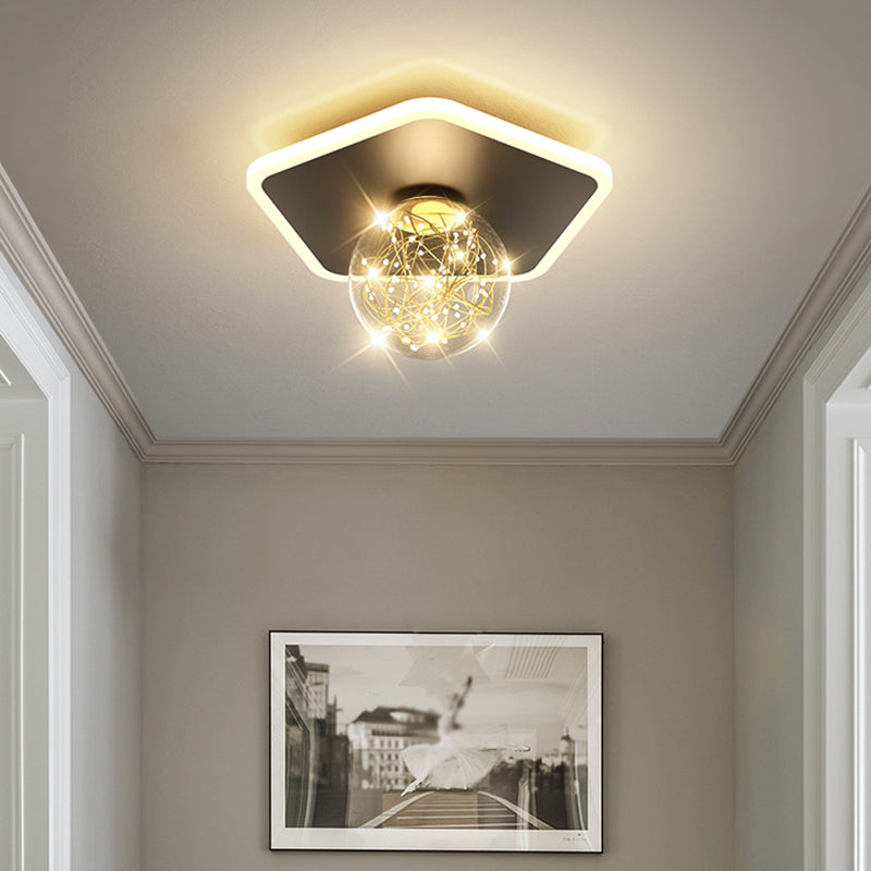 Black LED Ceiling Light Modernism Flush Mount Lighting for Kitchen