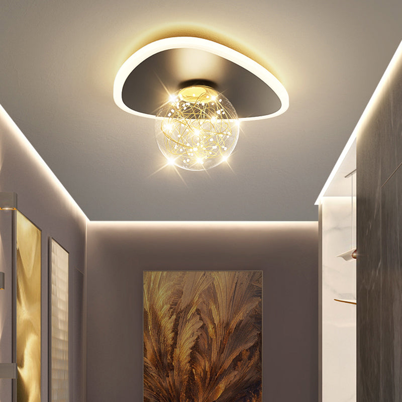Black LED Ceiling Light Modernism Flush Mount Lighting for Kitchen