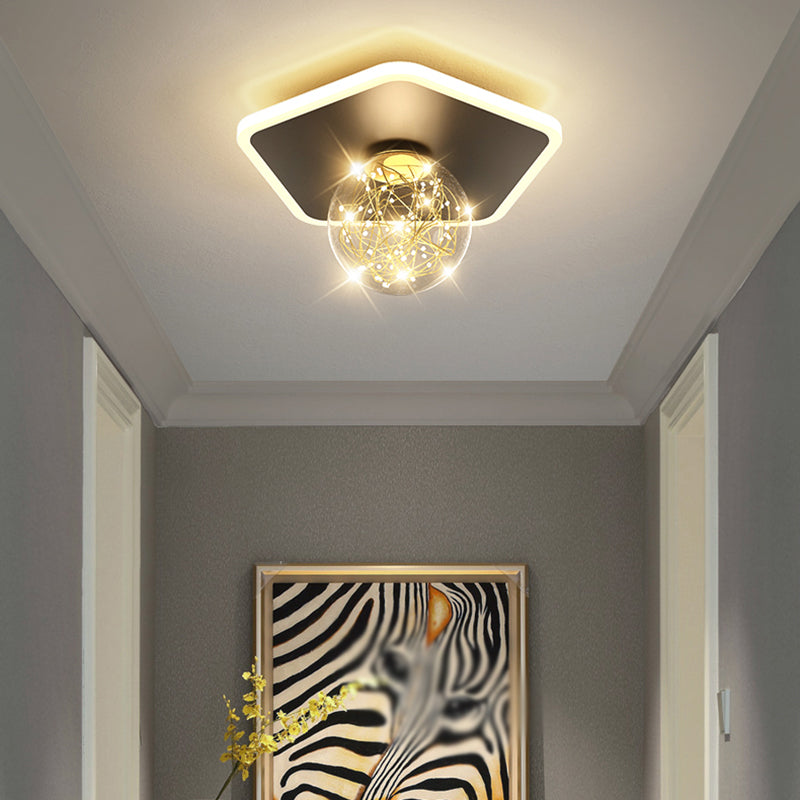 Black LED Ceiling Light Modernism Flush Mount Lighting for Kitchen