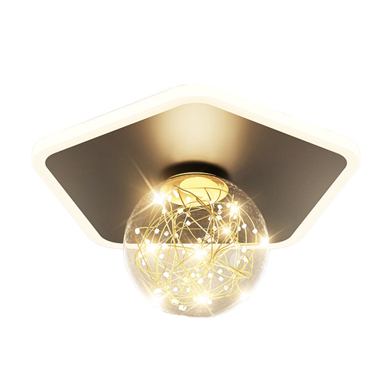 Black LED Ceiling Light Modernism Flush Mount Lighting for Kitchen