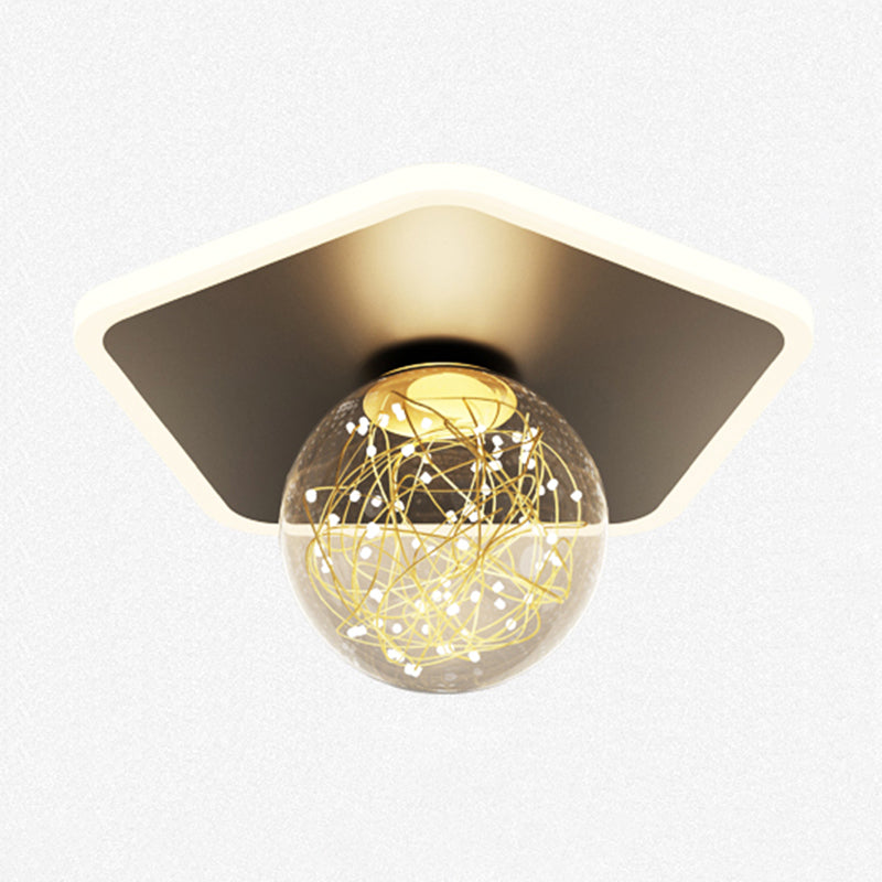 Black LED Ceiling Light Modernism Flush Mount Lighting for Kitchen