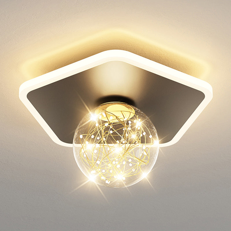 Black LED Ceiling Light Modernism Flush Mount Lighting for Kitchen