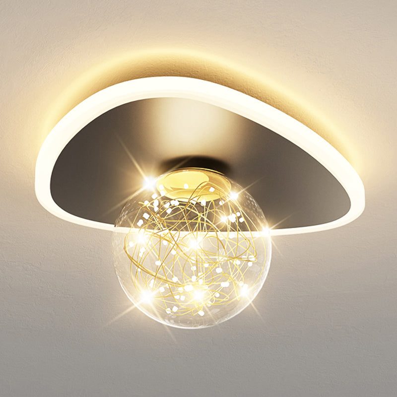 Black LED Ceiling Light Modernism Flush Mount Lighting for Kitchen