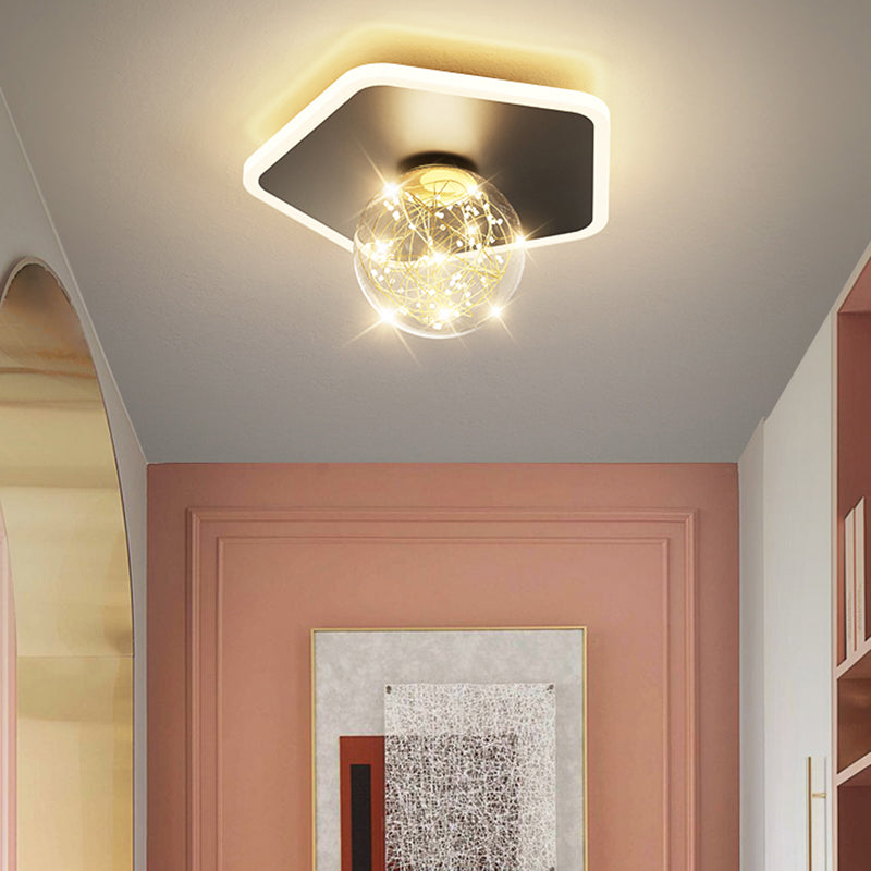 Black LED Ceiling Light Modernism Flush Mount Lighting for Kitchen