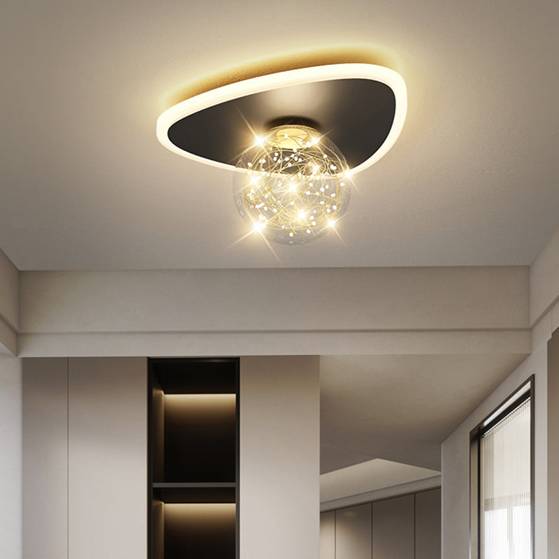 Black LED Ceiling Light Modernism Flush Mount Lighting for Kitchen