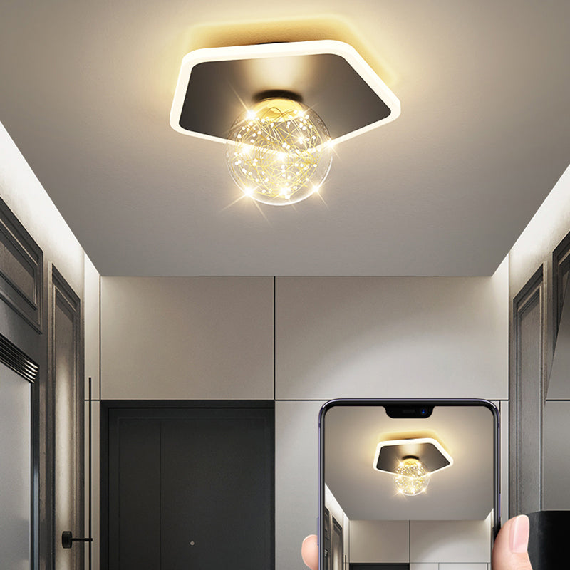Black LED Ceiling Light Modernism Flush Mount Lighting for Kitchen