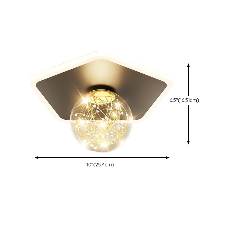 Black LED Ceiling Light Modernism Flush Mount Lighting for Kitchen