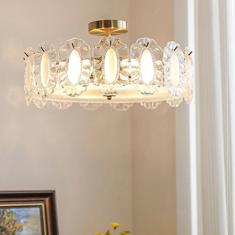 Modern Ceiling Light Simple Glass Flush Mount Light Fixture for Sitting Room