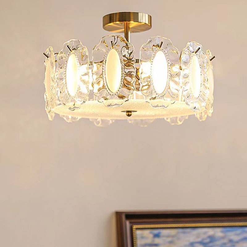 Modern Ceiling Light Simple Glass Flush Mount Light Fixture for Sitting Room