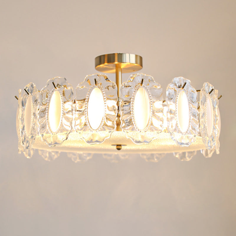 Modern Ceiling Light Simple Glass Flush Mount Light Fixture for Sitting Room